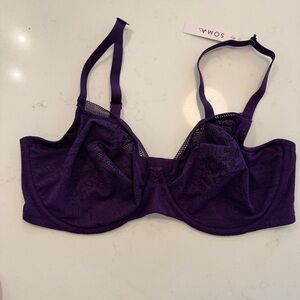 Soma Unlined Perfect Coverage Purple Bra